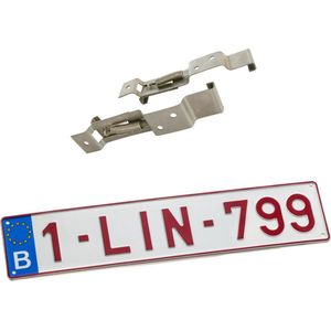 Nummerplaatklem RVS voor nummerplaat ...x110mm 2 stuks