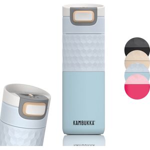 Kambukka Thermobeker 500 ml - Koffiebeker voor onderweg van roestvrij staal - lekvrij en dicht - Geïsoleerde beker, Travel & Coffee Mok - houdt 9 uur warm/18 uur koud - Model ETNA Breezy Blue