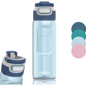 Kambukka Elton drinkfles 750ml - Crystal Blue met 3-in-1 lid en makkelijke reiniging