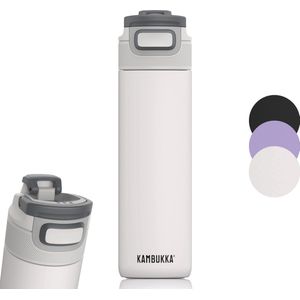 Kambukka Elton geïsoleerde waterfles 600ml - Chalk White 2.0 met 3-in-1 lid en makkelijke reiniging