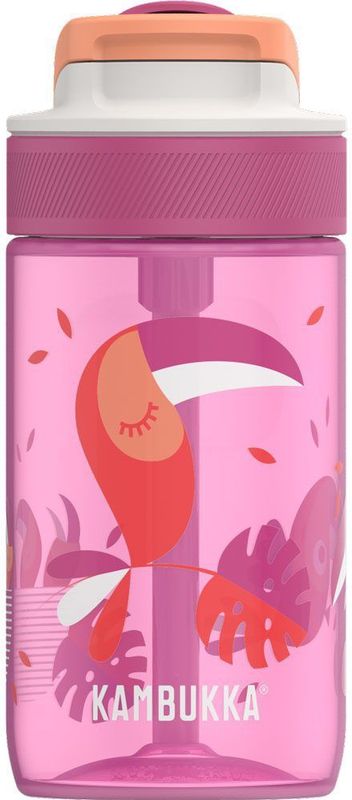 Kambukka Lagoon Drinkfles voor kinderen 400ml Toekan Love - met geïntegreerd rietje - drinkbus kinde