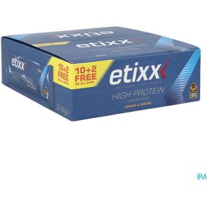 Etixx - High Protein Sport Bar - Sport Reep - Cookie & Cream - 12X55 gram