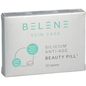 Belène Silicium - Anti-Age - Beauty Pill - Skin Care - 30 tabletten - Oplosbaar silicium in vast vorm - Zorgt voor optimale productie en dwarsverbinding van collageen - Met gepatenteerde Mesoporosil