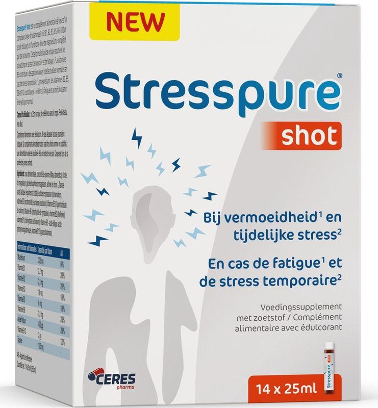 Stresspure - Shot - Voedingssupplement - Magnesium - Vitamine B-Complex
