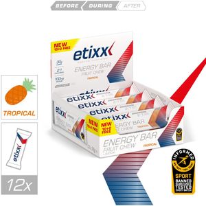 Etixx - Energy Bar Fruit Chew - Energiereep - Tropisch - 12x38g