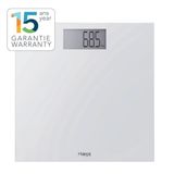 Haepi - Elektronische personenweegschaal - Groot scherm en grote cijfers - Elegant en strak design - Maximale capaciteit van 180 kg - 15 jaar garantie - Inclusief batterijen - Wit.
