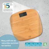 Haepi - Personenweegschaal - Bamboe - Groot Display - Capaciteit 180 kg