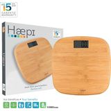 Haepi - Personenweegschaal - Bamboe - Groot Display - Capaciteit 180 kg