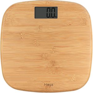 Haepi - Personenweegschaal - Bamboe - Groot Display - Capaciteit 180 kg