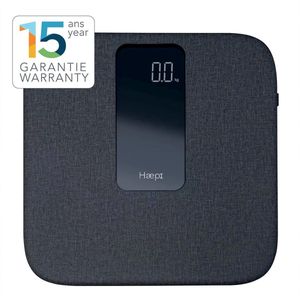 Haepi- Extra Zacht Linnen Elektronische Badkamerweegschaal Met Groot Platform, Groot Scherm- Extra Zacht Linnen Oppervlak- Nauwkeurig Ontwerp- 180kg Maximum Capaciteit- Inclusief Batterijen