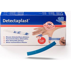 Waterafstotende blauwe pleister Detectaplast 180x20mm 100 stuks