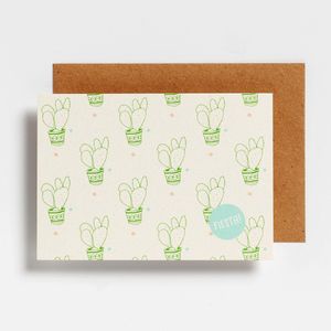 Wenskaart - FIESTA cactussen - Hello August - A6