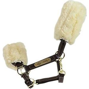 Leather halter sheepskin Pony