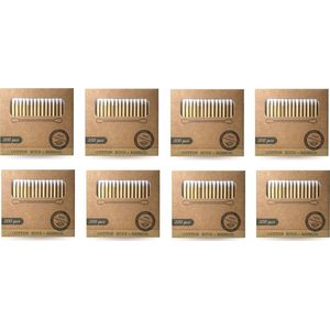 Bamboe Wattenstaafjes | Eco Wattenstaafjes | Houten Wattenstaafjes | Milieuvriendelijke Verpakking | Recyclebare & Biologisch Afbreekbare Wattenstaafjes | 800 Stuks | Bambaw