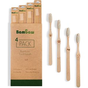 Bamboe Tandenborstel | Zacht | 4 Stuks | Bambaw