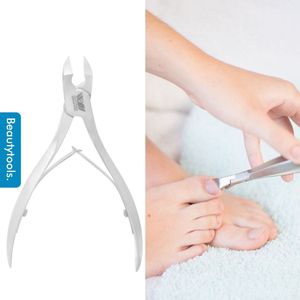 BeautyTools Professionele Nagelknipper - Kopknipper / Dwarssnittang voor Teennagels, Kalknagels en Ingegroeide Nagelhoeken - Gebogen Snijvlak 15 mm - INOX (NN-0133)