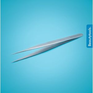 BeautyTools Punt Pincet PRECISION - Pincet met Verstevigde Punt Voor Wimperextensions - Wimper Pincet -Tweezers (13 cm) - Inox (PT-0966)