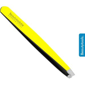 BeautyTools Epileerpincet PRECISION - Pincet met Schuine Bek Voor Wenkbrauwen - Mellow Yellow - Tweezers (9.5 cm) - (BT-1932)