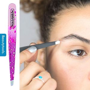 BeautyTools LIMITED EDITION Epileerpincet PRECISION - Pincet met Schuine Bek Voor Wenkbrauwen - Purple Rain - Tweezers (9.5 cm) - Inox (BT-2151)