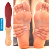 BeautyTools Pedicure Eeltverwijderaar - Houten Voetvijl / Voetrasp Voor Callus / Eelt en Harde Huid - Rood - Dubbelzijdige (Grove en fijne kant) (28 cm)- (NF-2250)