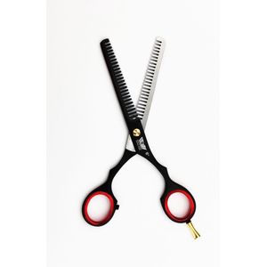 PROMO! Beautytools Kappersschaar/Professionele Dubbele Effileerschaar Rechtshandig - Matt Black (6 Inch) - (RS-2465)