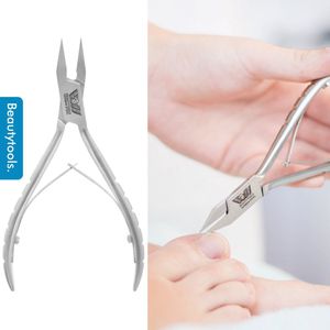 BeautyTools Professionele Nagelknipper - Hoektang voor (Harde) Teennagels, Kalknagels en Ingegroeide Nagelhoeken - Pedicure / Manicure tang - Recht Snijvlak 16 mm - INOX (NN-2557)