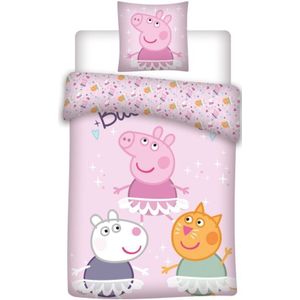 Peppa Pig Dekbedovertrek, Friends - 140 x 200 + 65 x 65 cm - Katoen