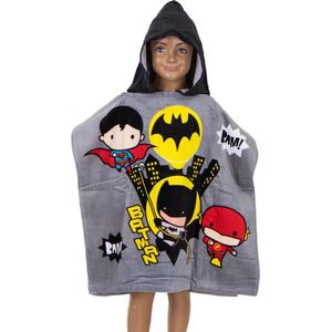 DC Comics - Badponcho - Grijs - Katoen - 60 X 120 Cm