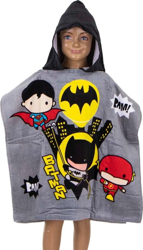 DC Comics - Badponcho - Grijs - Katoen - 60 X 120 Cm
