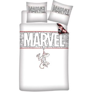 Marvel Comics Dekbedovertrek, Spider Man - 140 x 200 + 65 x 65 cm - Biologisch Katoen