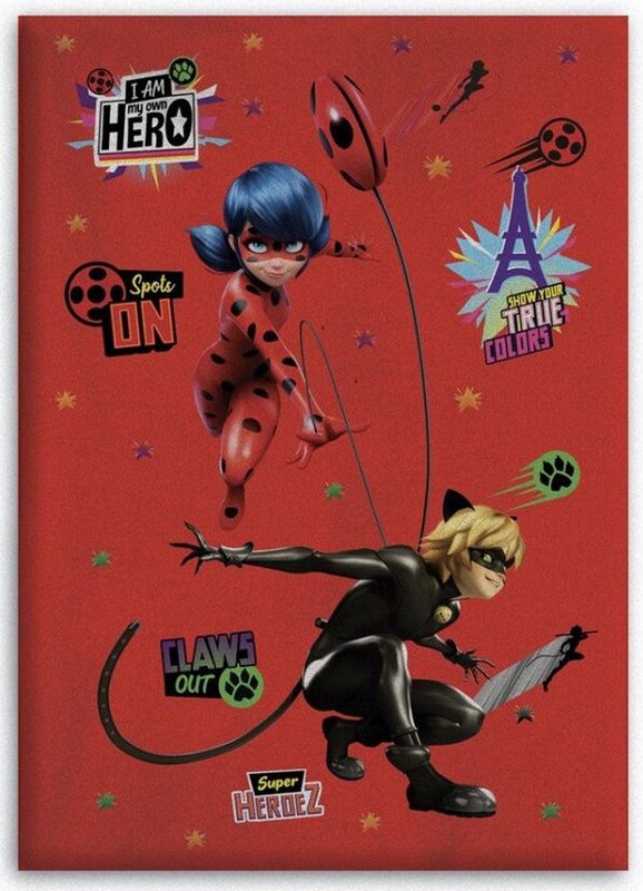 Miraculous  Polar Fleece plaid rood 100 x 140 cm