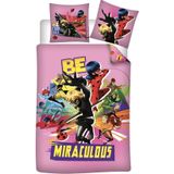 Miraculous - Dekbedovertrek - Roze - Polyester - Inclusief Kussensloop