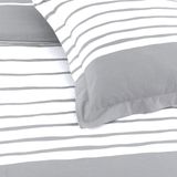 Dekbedovertrek - Grijs en Wit Lijnpatroon - 100% Katoen - Omkeerbaar