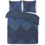Vision - Dekbedovertrek Harold - Blauw - 100% Katoen - Beddengoedset met 2 Kussenslopen