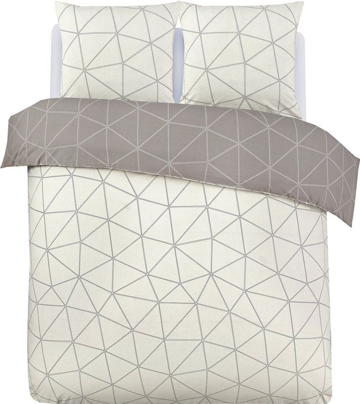 Vision Hugo Beige - Dekbedovertrek 260x240cm met 2 bijhorende slopen - Kingsize bed - 100% katoen