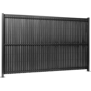 PVC Tuinscherm - Privacy Latten - Kunststof - 2,50x1,03m - Grijs - Privacyscherm