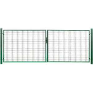Tuinpoort - Staal - 4x1,20m - Groen - Maaswijdte 100 x 50 mm