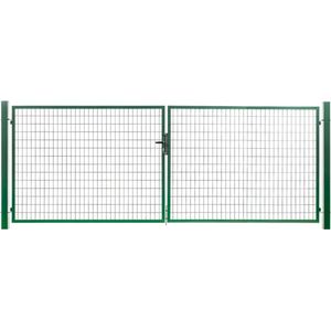 Tuinpoort - Staal - 4x2m - Groen - Maaswijdte 100 x 50 mm
