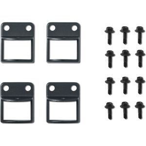 Aluminium Hekbevestigingen - Tuinhek - Set van 4 - 12 Schroeven - Grijs