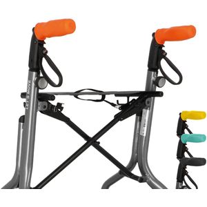 MyRollerSleeve opschuifbare ergonomische / anatomische handvatten voor rollator of rolstoel. Voorkomt pijnlijke handen met gelkussen. Personaliseerbaar: pimp rollator. Oranje 21x6,5x9cm
