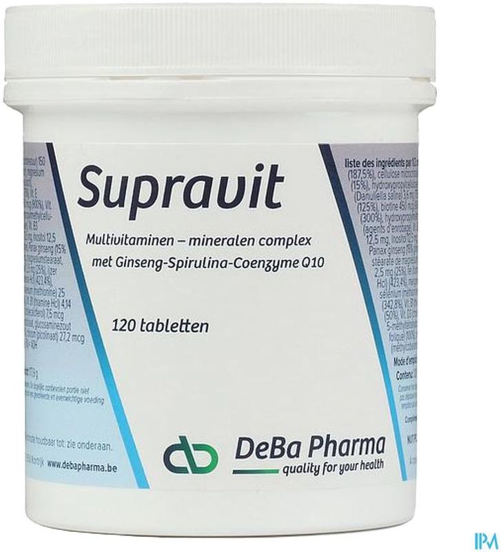 Supravit - Multivitaminen-Mineralen - Hooggedoseerd - Met Ginseng, Coenzyme Q10, Spirulina