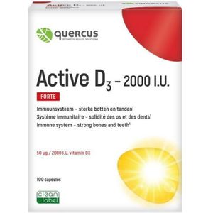 Quercus - Active D3 - Vitamine D3 - 2000 I.U. - 100 Capsules
