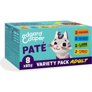 Edgard & Cooper kattenvoer pate adult 85 g 8 stuks