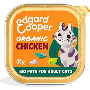 16x Edgard & Cooper Kattenvoer Adult Pate Biologische Kip 85 gr