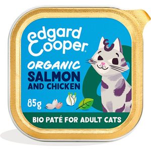 16x Edgard & Cooper Kattenvoer Adult Bio Paté Zalm - Kip 85 gr