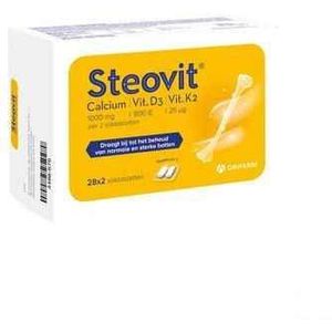 Steovit - Calcium/Vit. D3/Vit. K2 - Sliktabletten - 1000 mg Calcium/800 IE Vit. D3/25 μg Vit. K2