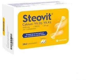 Steovit - Calcium/Vit. D3/Vit. K2 - Sliktabletten - 1000 mg Calcium/800 IE Vit. D3/25 μg Vit. K2