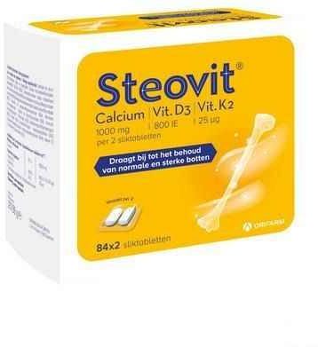 Steovit - Calcium/Vit. D3/Vit. K2 - Sliktablet - 1000 mg Calcium - 800 IE Vit. D3 - 25 μg Vit. K2