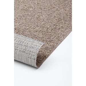 Vloerkleed voor binnen en buiten, Antislip - Uni Taupe Beige - 240cm x 330 cm - Balkon Terras Keuken, UV- en Weersbestendig, Modern Tuintapijt