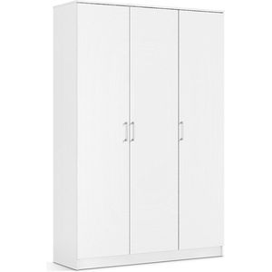 Interiax Kledingkast - Amelie - 3 Deuren - Wit - 1 Hanger - 4 Legplanken